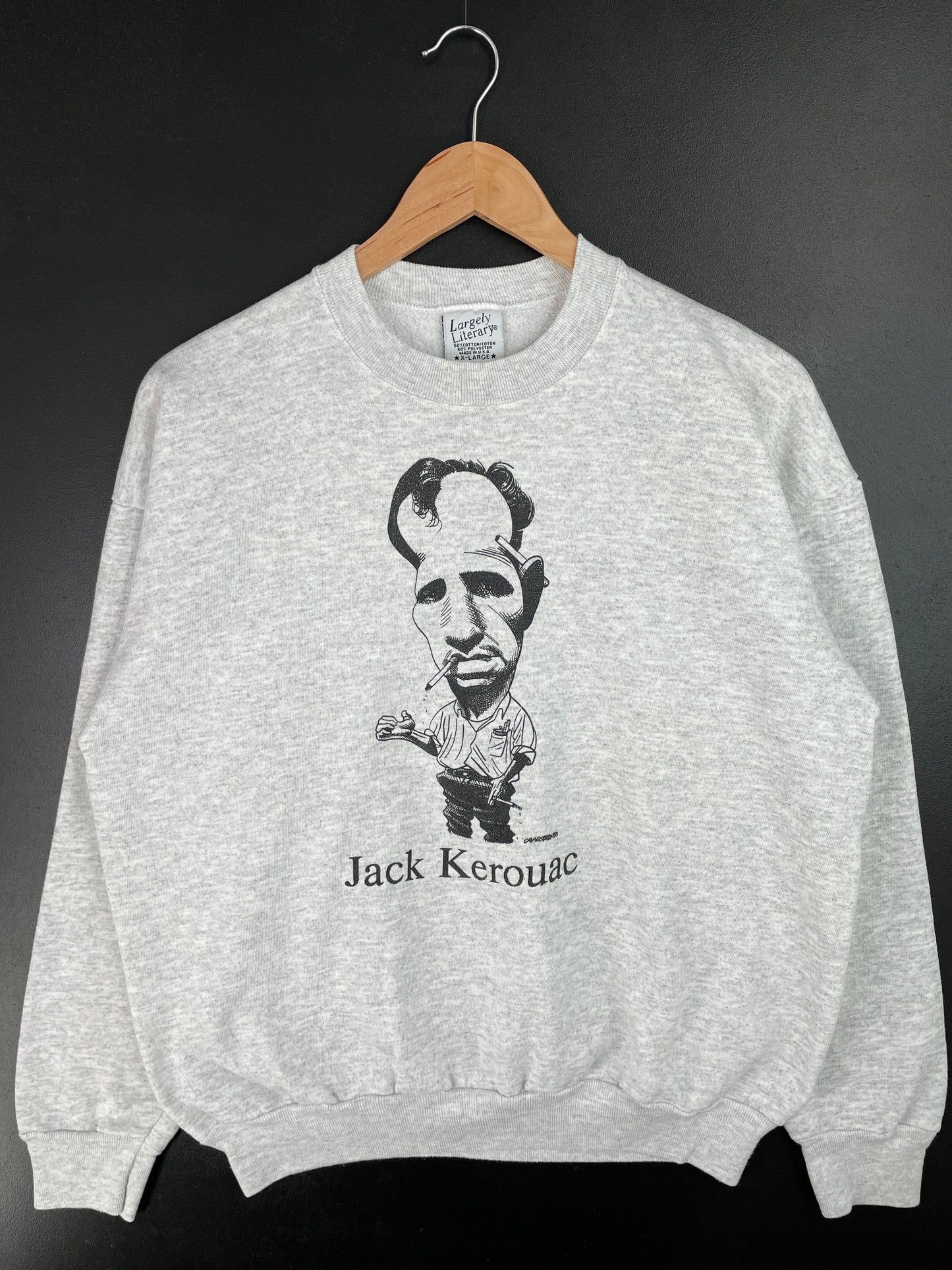 90's JACK KEROUAC Made in USA Size XL Vintage Sweat-Shirt / A9154