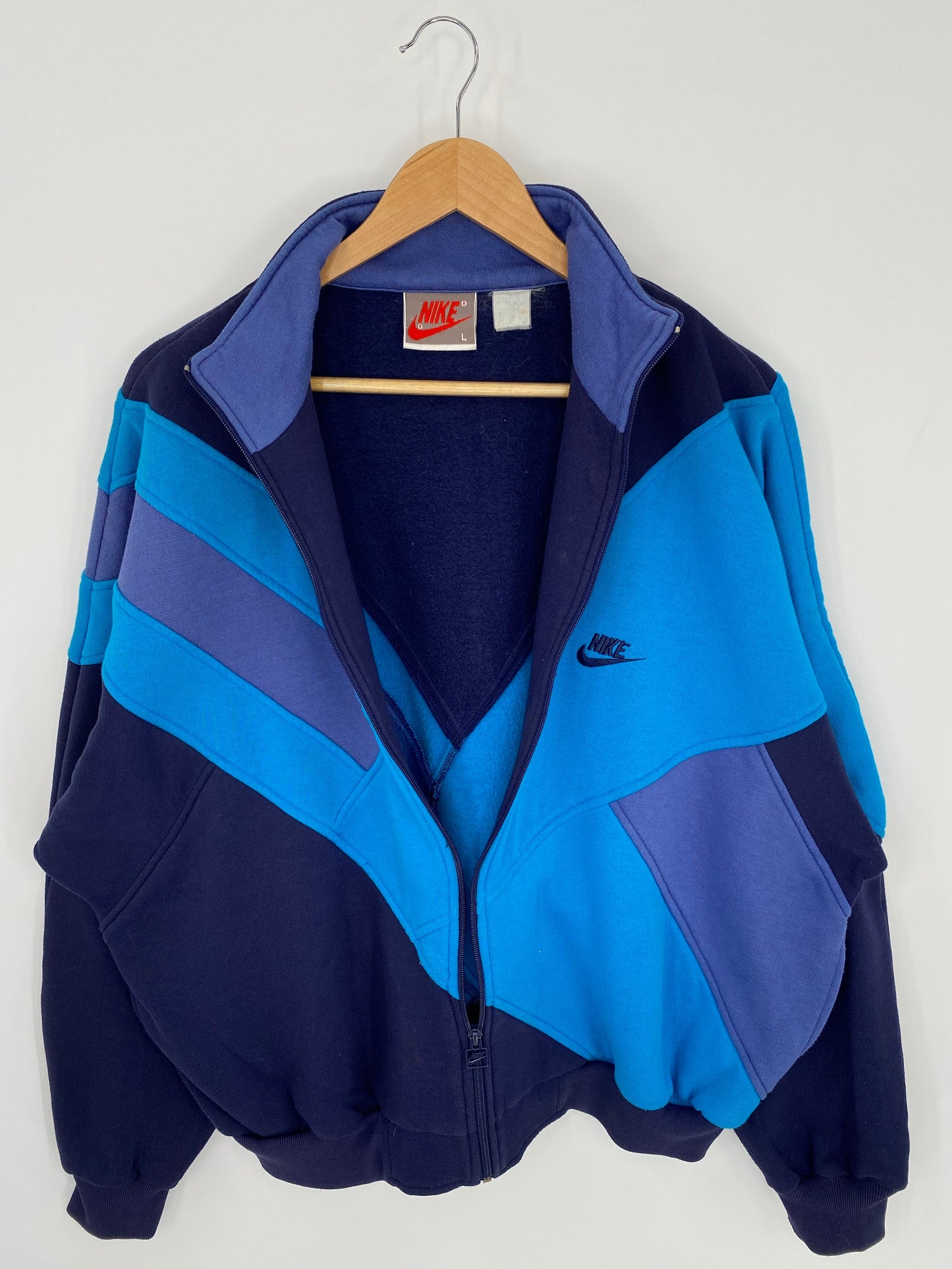 90's NIKE Silver Tag Size L Vintage Zip-up Sweat shirt / A9442