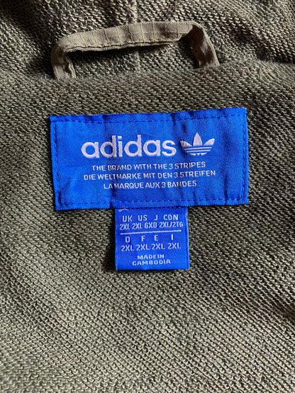 00’s ADIDAS Size XXL Vintage Zip up Hoodie Nylon Jacket/ K6589