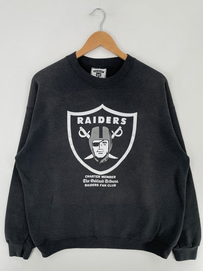 90's OAKLAND RAIDERS Made in USA Size XL Vintage NFL Sweat-shirt / E2990S