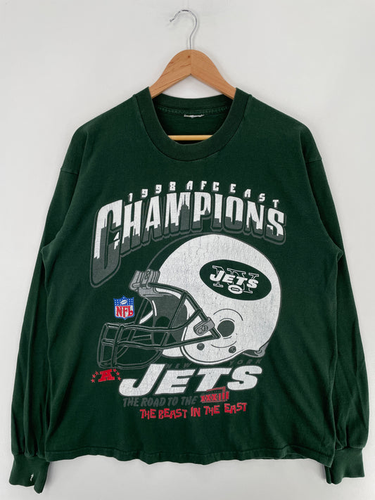 1998 NEW YORK JETS Size Approx.XL Vintage NFL Long sleeve T-Shirt / E4708T