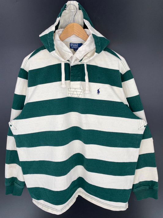 90's POLO RALPH LAUREN Size XXL Vintage Hoodie Rugby-Shirt / K8618