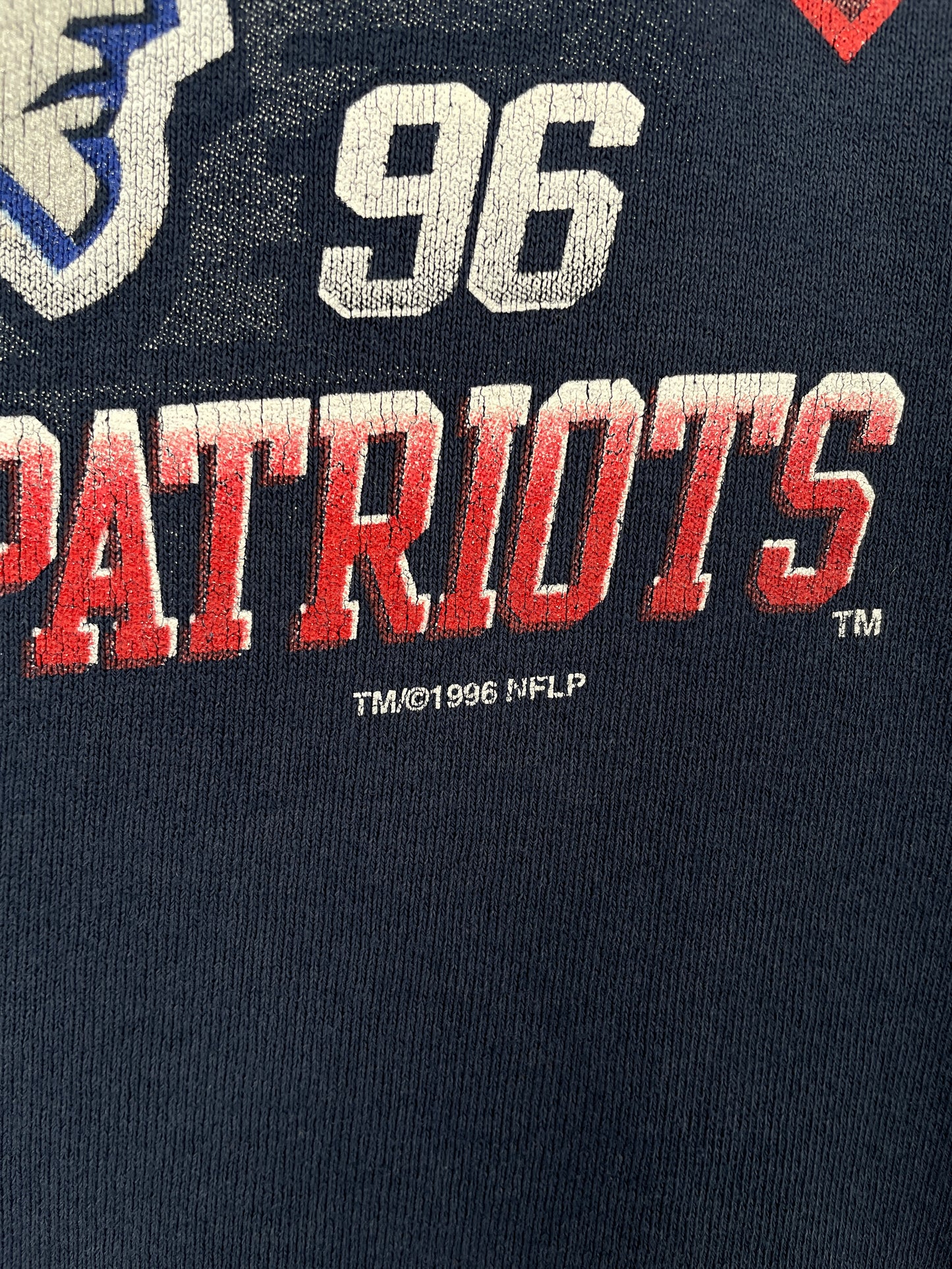 1996 NEW ENGLAND PATRIOTS Made in USA Size XL Vintage NFL Sweat-Shirt / A9368