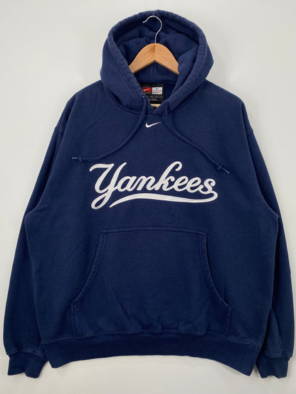00' NIKE NEW YORK YANKEES Size L Vintage MLB Hoodie Sweat-shirt / A1382