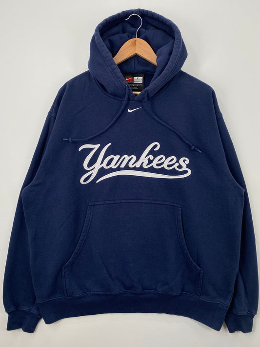 00' NIKE NEW YORK YANKEES Size L Vintage MLB Hoodie Sweat-shirt / A1382