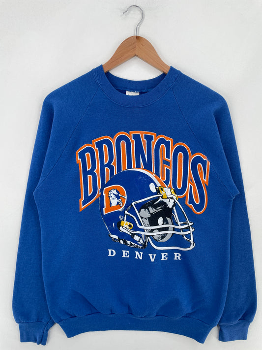 90's DENVER BRONCOS Made in USA Size L Vintage NFL Sweat-Shirt / E3968S