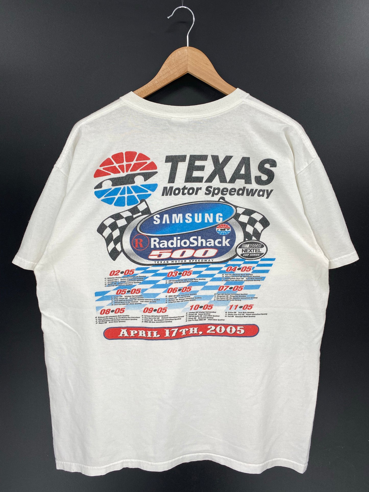2005 TEXAS MOTOR SPEEDWAY Size XL Vintage Racing T-Shirt / K7255