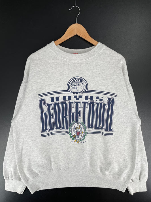 90's GEORGETOWN HOYAS Made in USA Size L Vintage College Sweat Shirt / E6760S