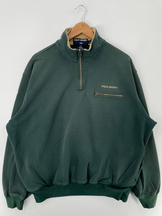 90's POLO SPORT RALPH LAUREN Size XL Vintage Hal zip Sweat-shirt / E192