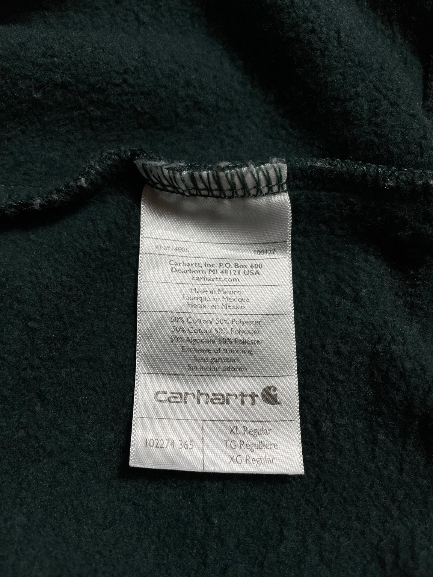 Vintage CARHARTT Size XL Zip-up Sweat-Shirt / K9434