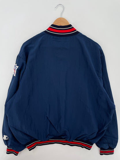90's STARTER x NEW ENGLAND PATRIOTS Made in USA Size XL Vintage NFL Nylon Jacket / A6837