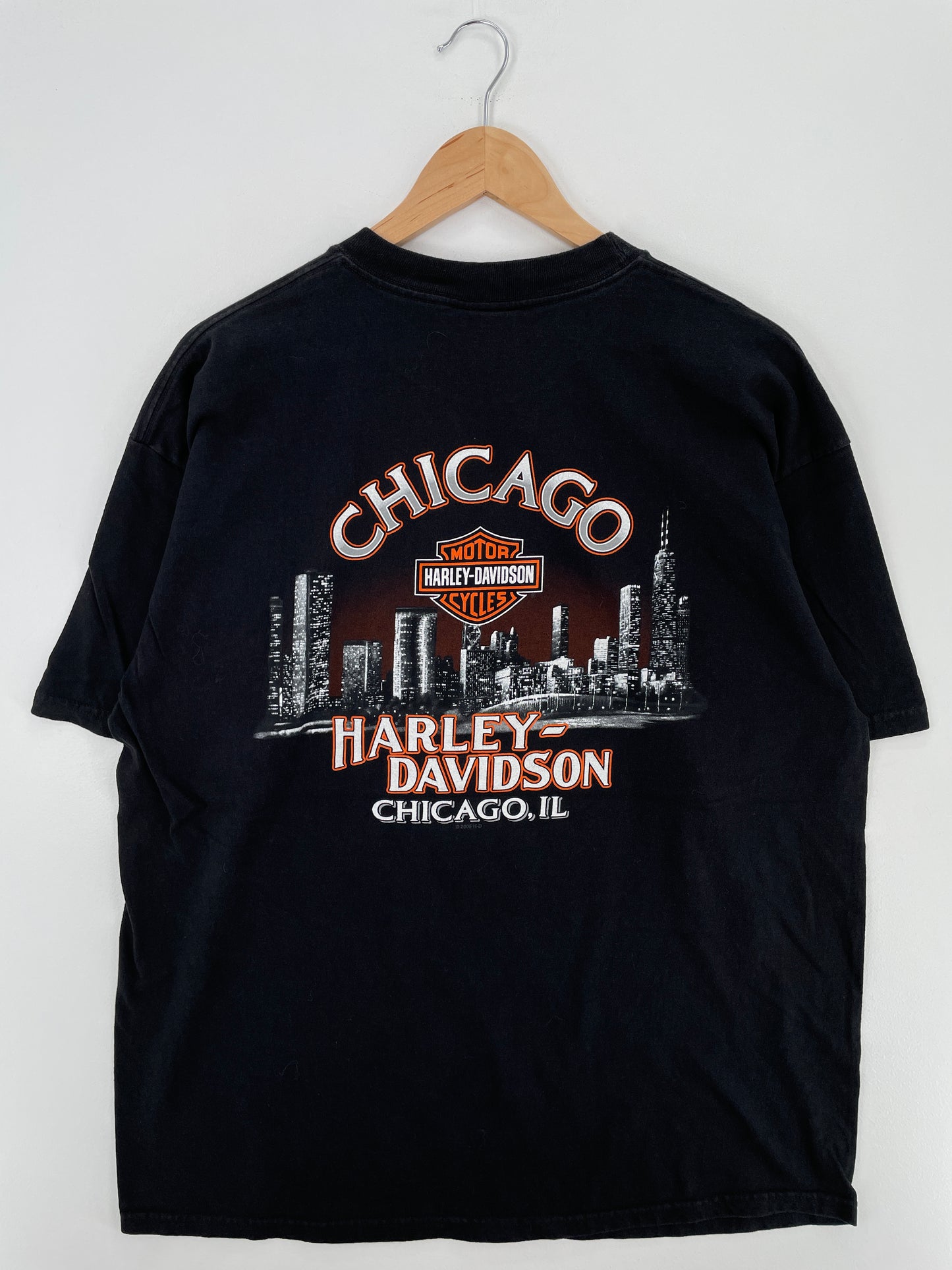 2009 HARLEY DAVIDSON CHICAGO Made in USA Size XL Vintage T-Shirts / A4453