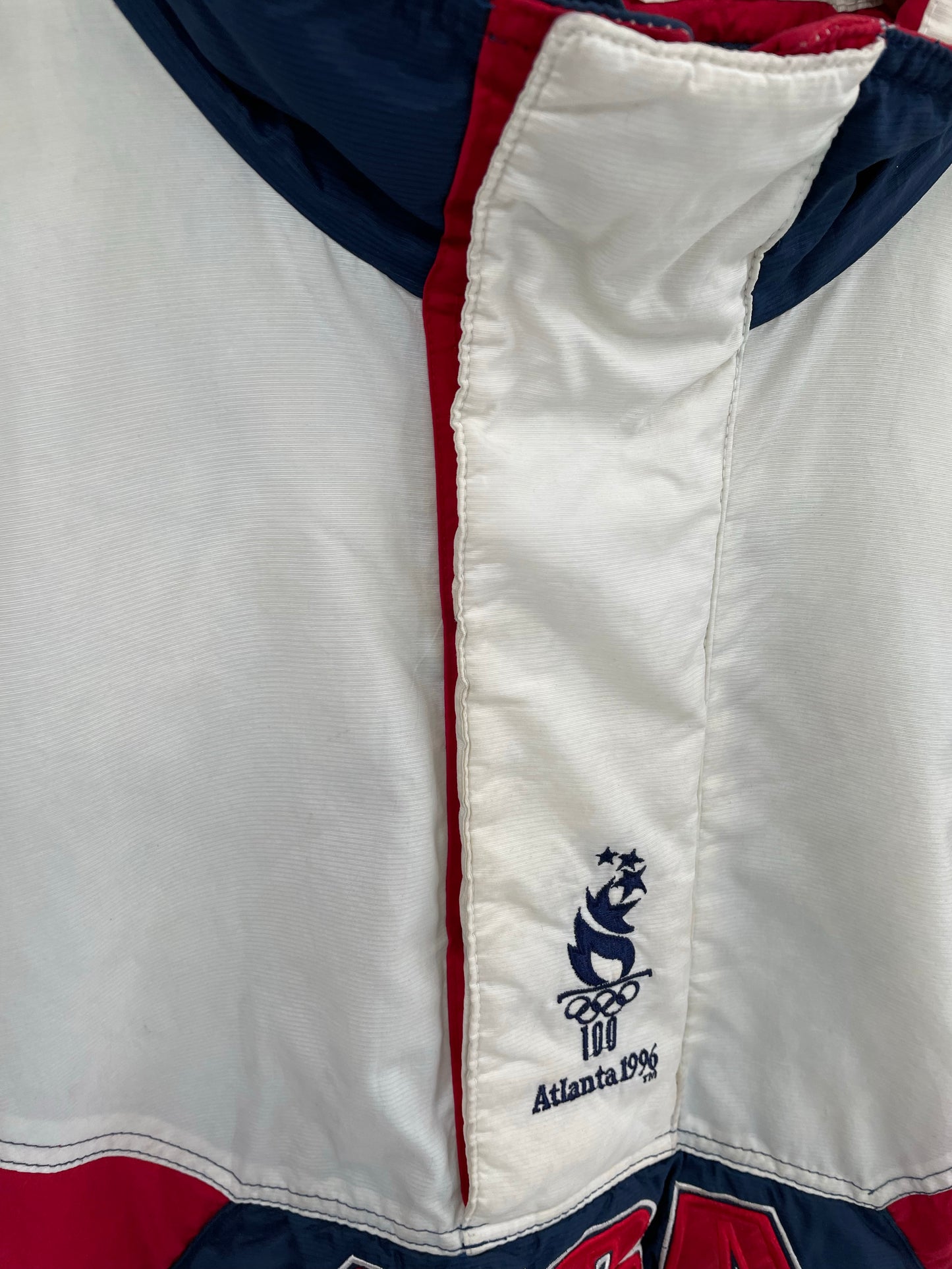 1996 ATLANTA OLYMPIC TEAM USA x STARTER Size L Vintage padded NFL Nylon Jacket / K6272