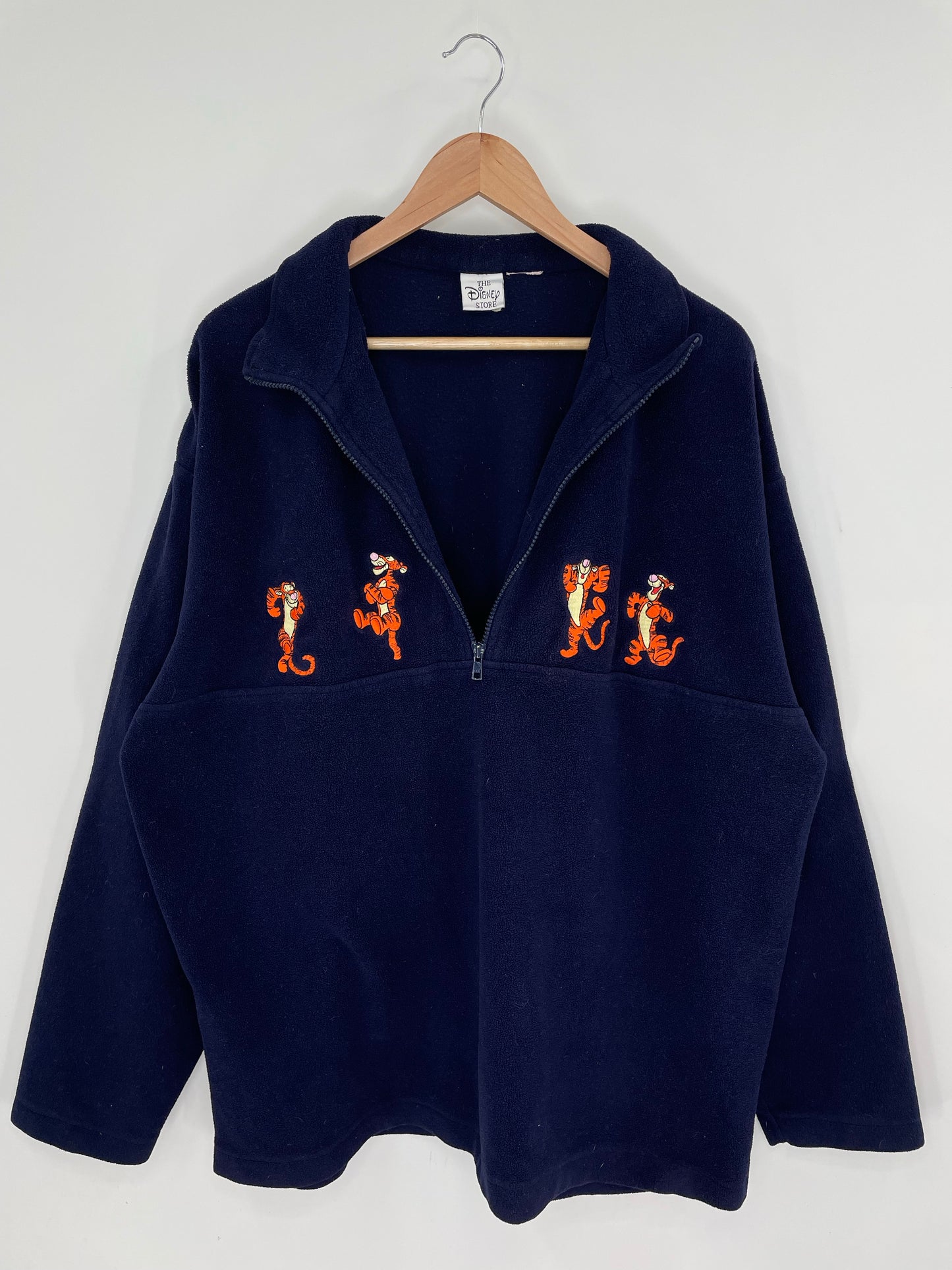 00' DISNEY TIGGER Approx. Size XL Vintage Zip Up Fleece Jacket/ K8890