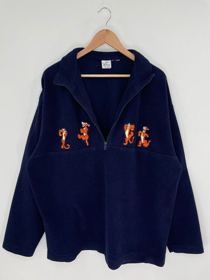 00' DISNEY TIGGER Approx. Size XL Vintage Zip Up Fleece Jacket/ K8890