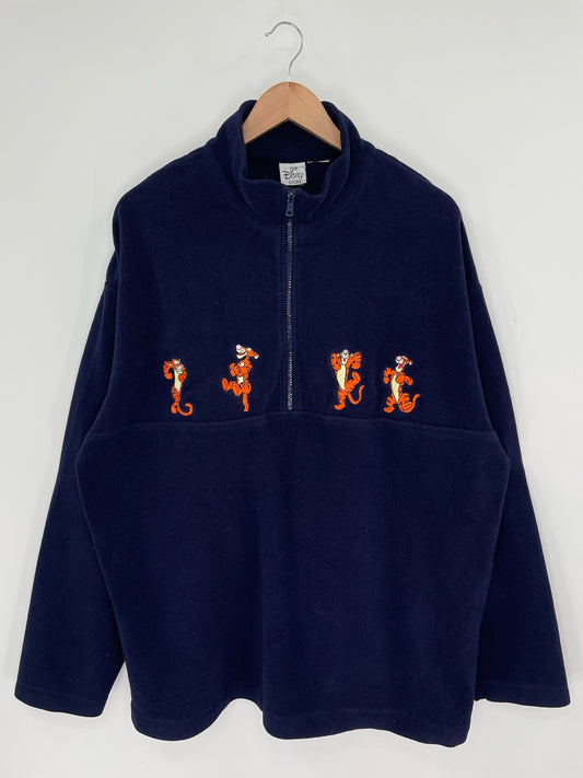 00' DISNEY TIGGER Approx. Size XL Vintage Zip Up Fleece Jacket/ K8890