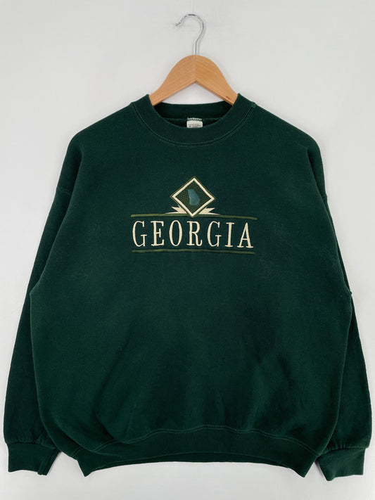 00' GEORGIA Size XL Vintage College Sweat-shirt / E2591S
