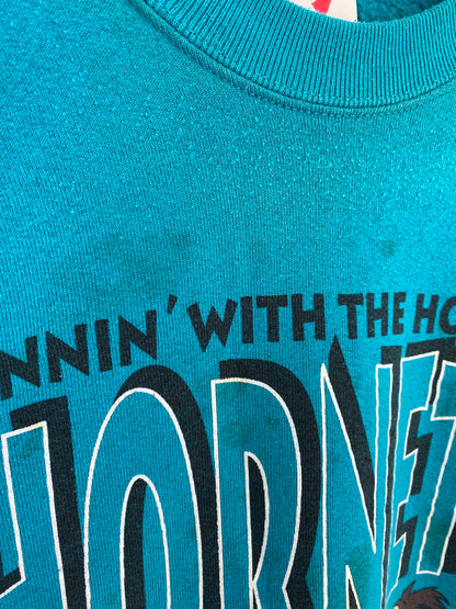 1993' NORTH CAROLINA CHARLOTTE HORNETS Made in USA Size XL Vintage NBA Sweat-shirt / K6153