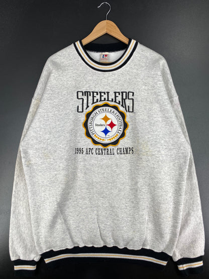 90's PITTSBURGH STEELERS Made in USA Size XL Vintage NFL Sweat-Shirt / A6428