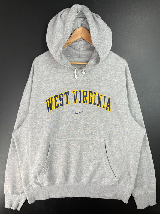 Vintage NIKE x WEST VIRGINIA Size XL College Hoodie Sweat-Shirt / A9672