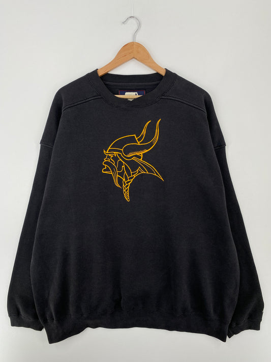 90's STARTER x MINNESOTA VIKINGS Size XXL Vintage NFL Sweat-Shirt / A9078