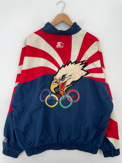 90's STARTER x USA OLYMPIC TEAM Size XL Vintage Nylon Jacket / A7336