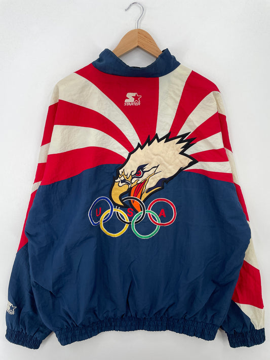90's STARTER x USA OLYMPIC TEAM Size XL Vintage Nylon Jacket / A7336