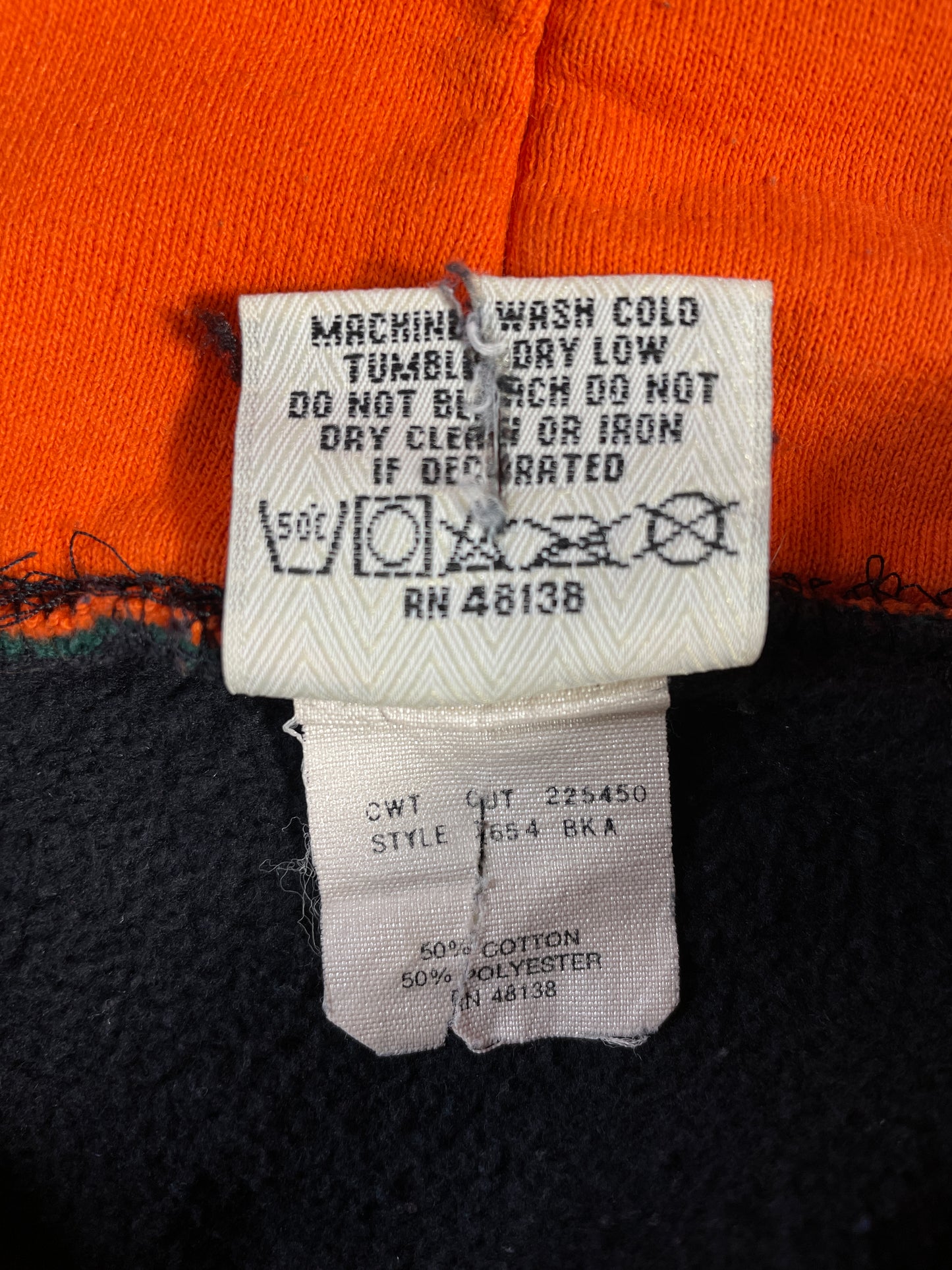 90's MIAMI HURRICANES Made in USA Size M Vintage College Hoodie Sweat-Shirt / A9425