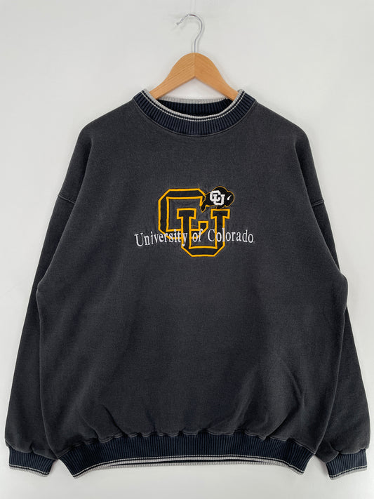 90's UNIVERSITY OF COLORADO Made in USA Size XL Vintage College Sweat-Shirt / E3402S