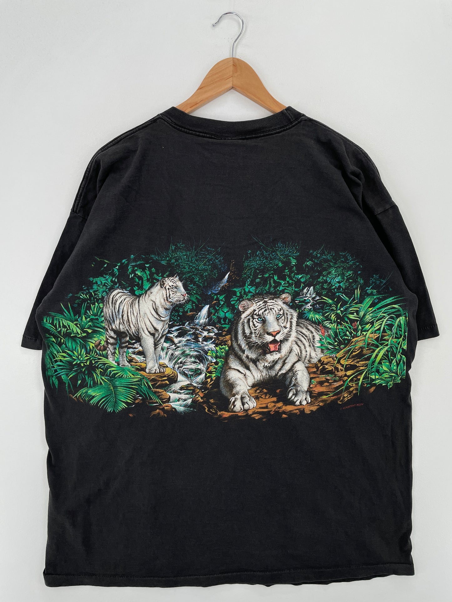 90's WHITE TIGER Made in USA Size XXL Vintage T-Shirt / A7706