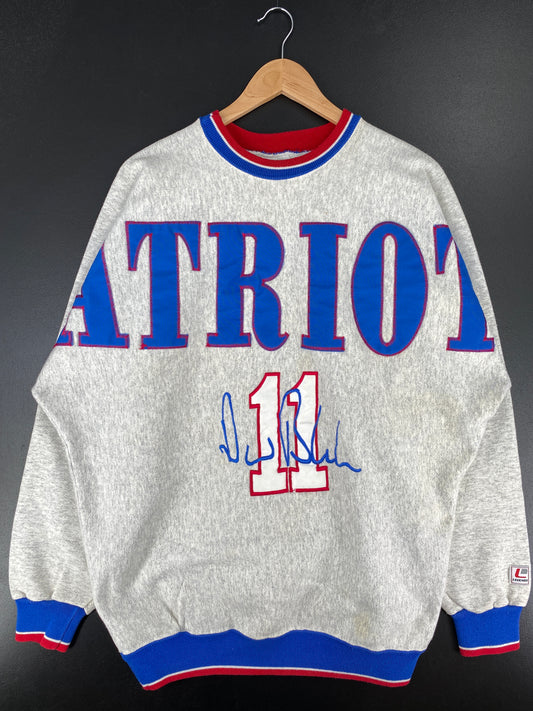 90's NEW ENGLAND PATRIOTS DREW BLEDSOE Made in USA Size XL Vintage NFL Sweat-shirt / A4911