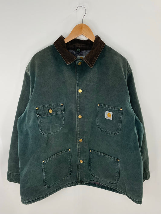 90's CARHARTT Made in USA Size No Tag (Approx.XL) Vintage Sweat-shirt Jacket / K8261