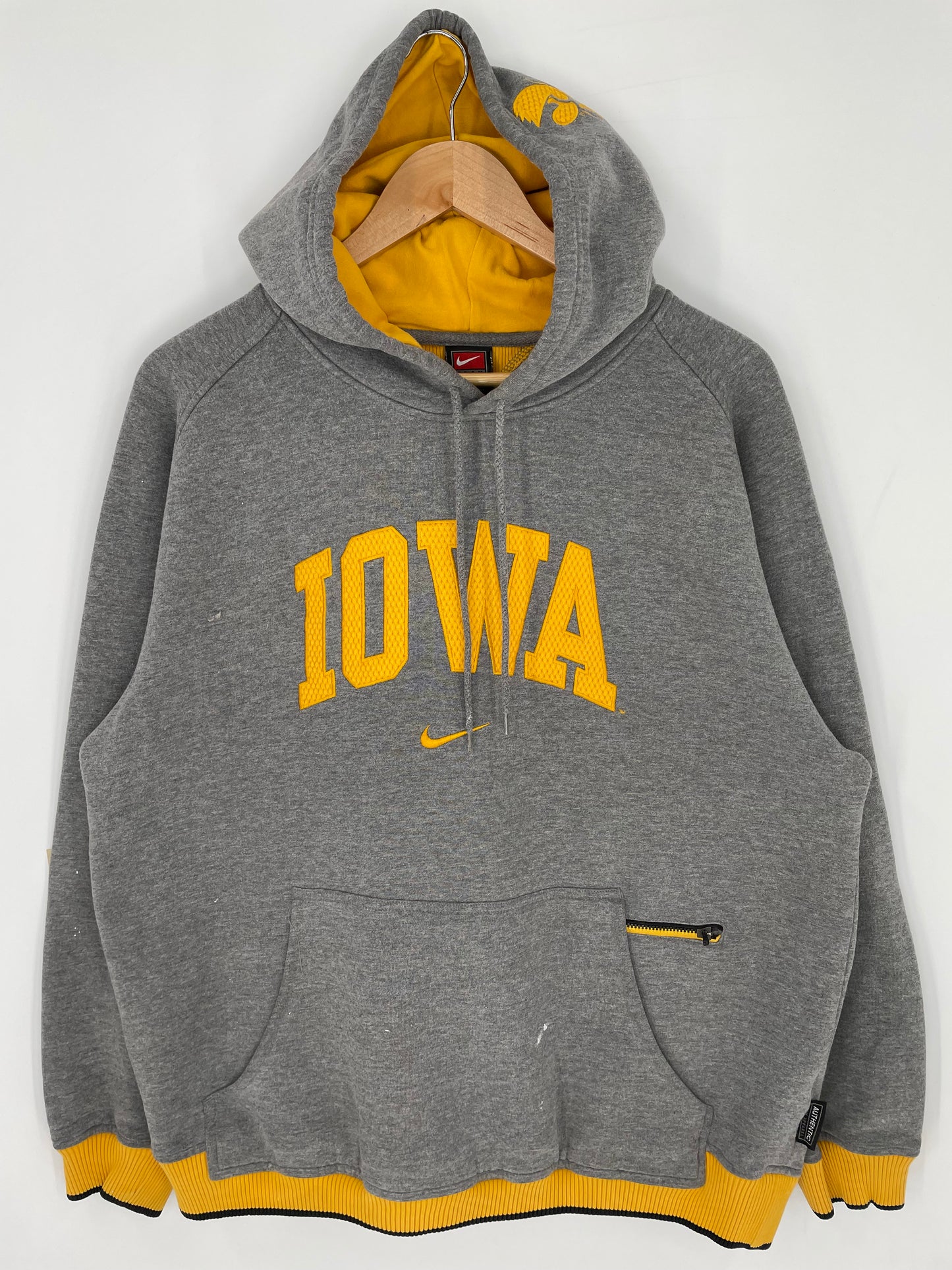 00' NIKE IOWA Size M Vintage College Hoodie Sweat-Shirts/ K9994