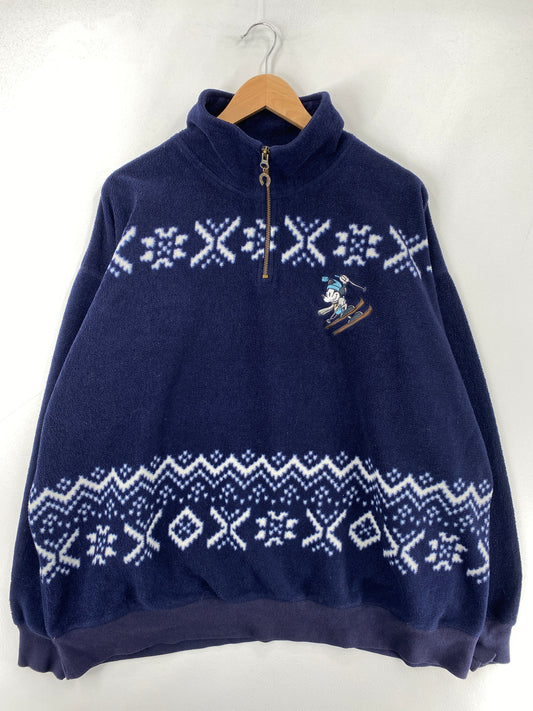 00' DISNEY MICKEY Size XXL Vintage Half-zip Fleece / E2541S