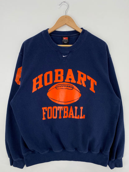 00' NIKE HOBART FOOTBALL Size L Vintage College Sweat-shirt / A638