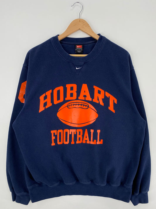 00' NIKE HOBART FOOTBALL Size L Vintage College Sweat-shirt / A638