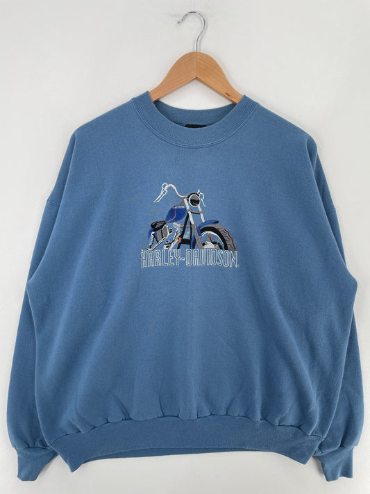 90’s HARLEY DAVIDSON Made in USA Size XL Vintage Sweat-Shirt / E3189S