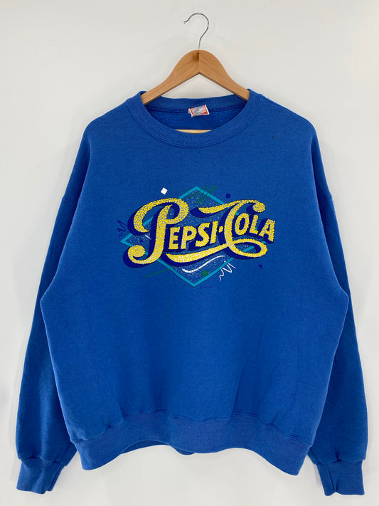 80’s PEPSI Made in USA Size L Vintage Sweat-Shirt / k5451