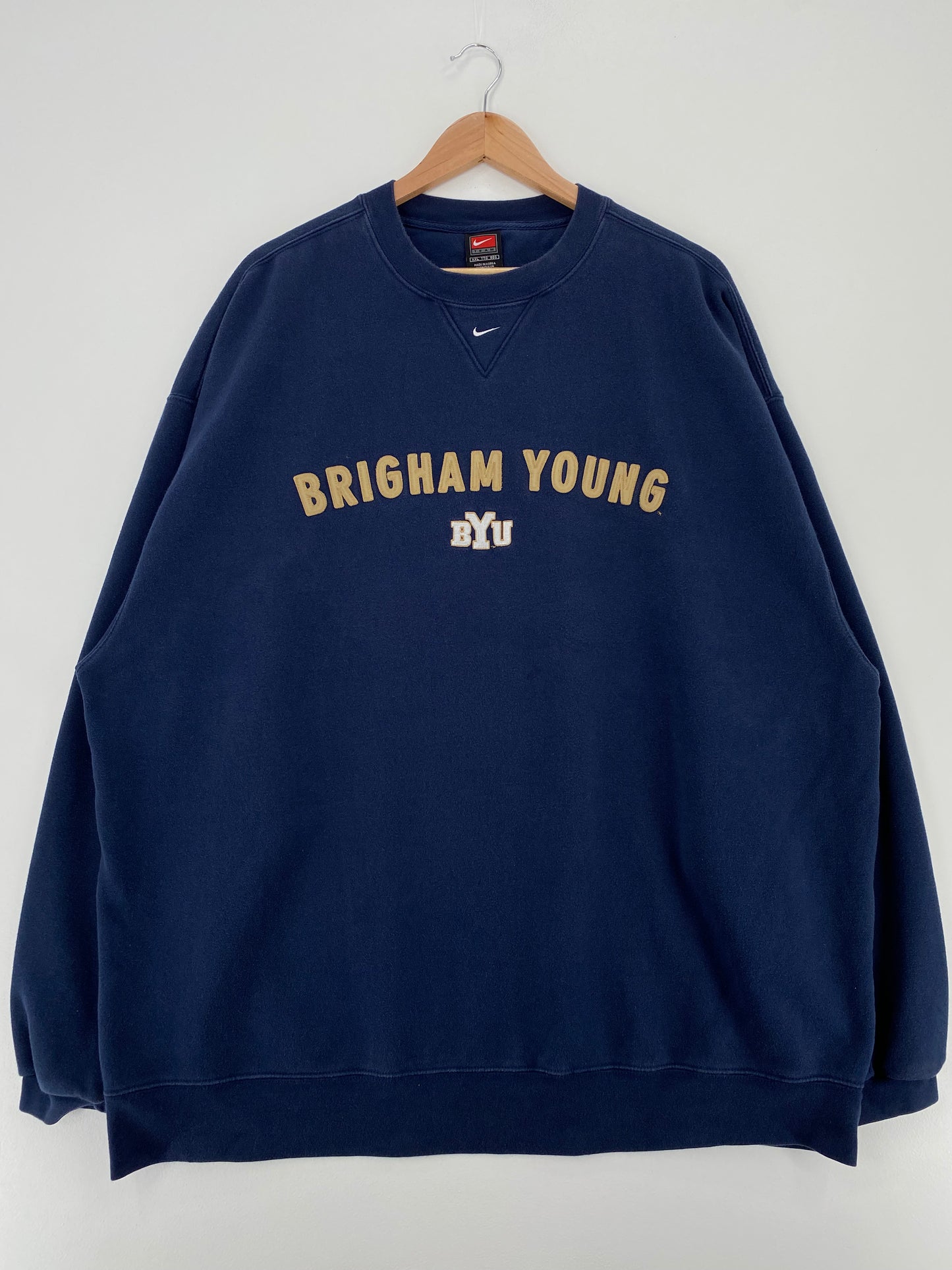 00' NIKE BRIGHAM YOUNG Size XXL Vintage College Sweat-Shirt / A2770