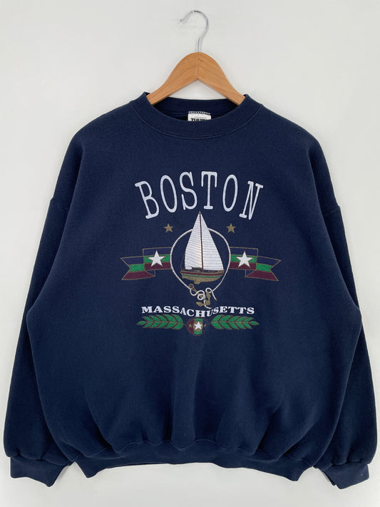 90’s BOSTON Size XL Vintage College Sweat-shirt / E670