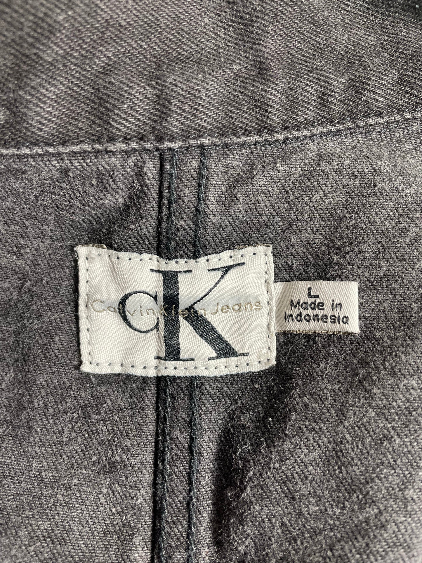 90’s CALVIN KLEIN Size L Black Denim Coverall Jacket / E156