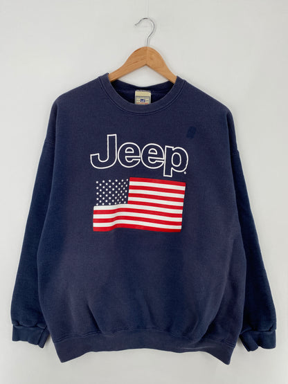 Vintage JEEP Size XL Vintage Sweat-shirt / E343