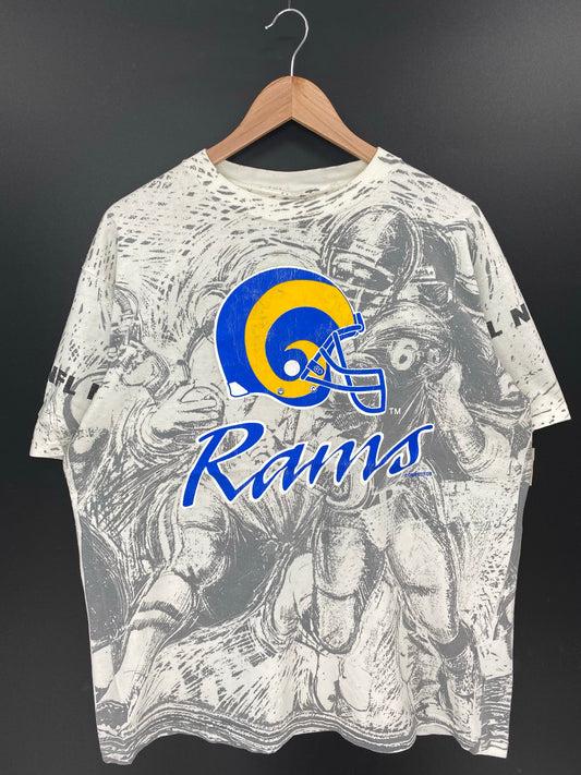 90's RAMS Made in USA Size XL Vintage T-shirt/ K7795