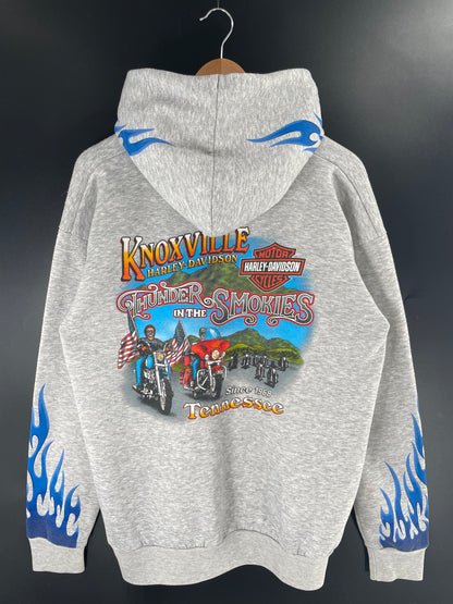 2002 HARLEY DAVIDSON Size No Tag (Approx.L) Vintage Zip Up Hoodie Sweat-shirt / A87