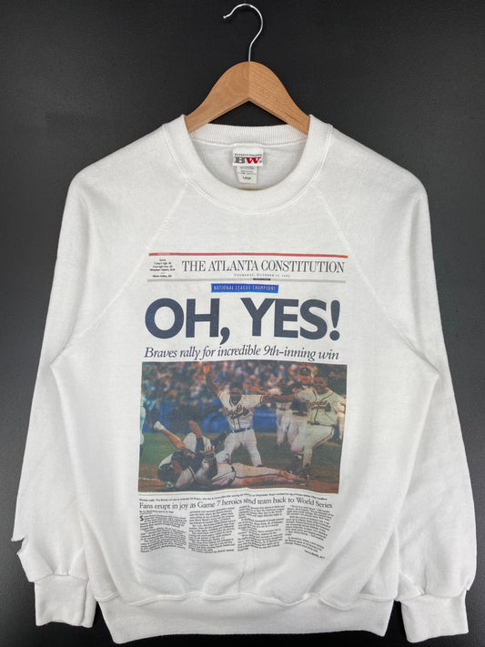 90’s ATLANTA BRAVES Made in USA Size L Vintage MLB Sweat-shirt / A368