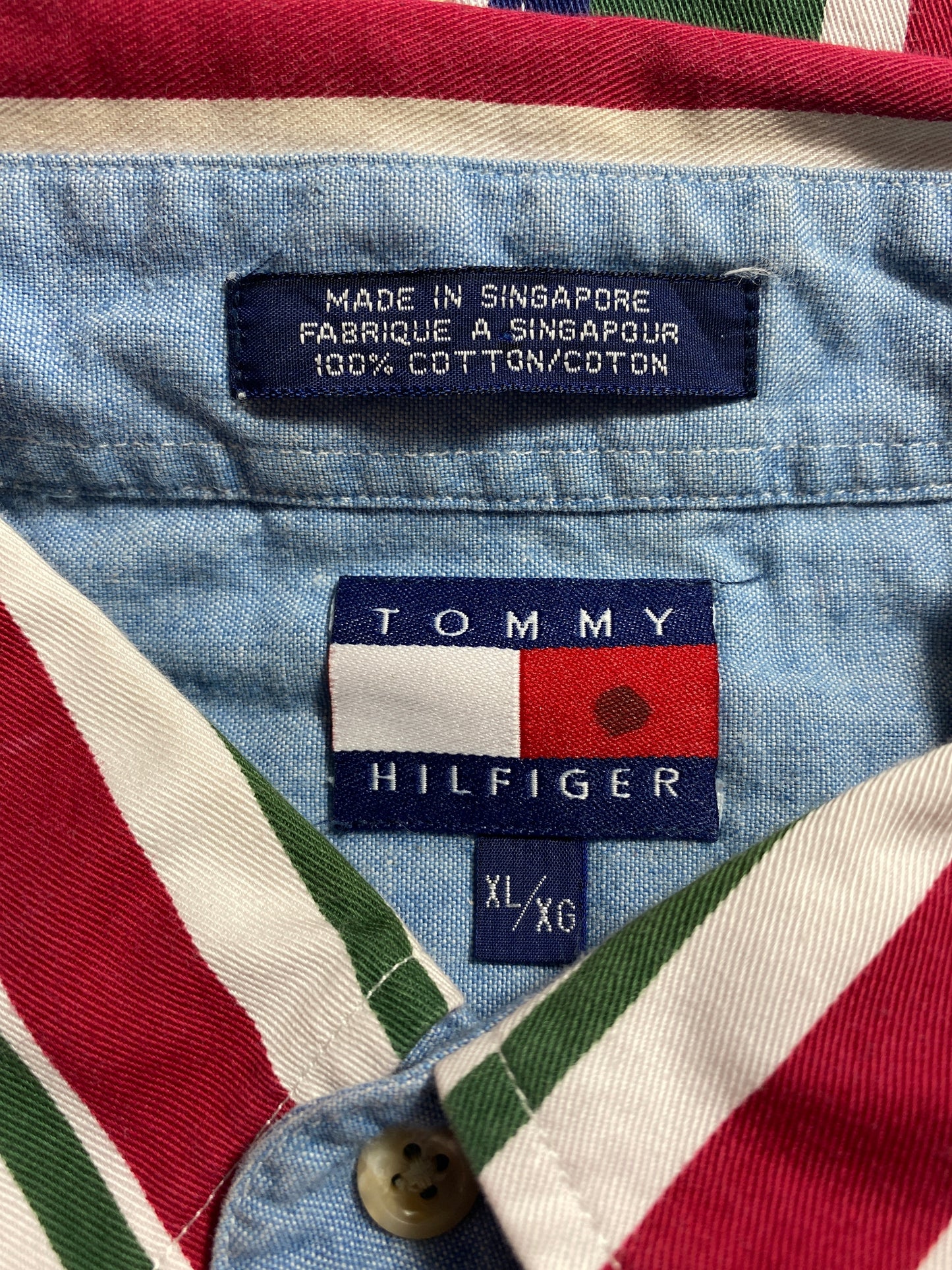 90's TOMMY HILFIGER Size XL Vintage Button Down Shirt / E2404B