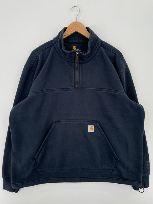 Vintage CARHARTT Size XXL Vintage Half Zip-up Sweat-Shirt / A7113