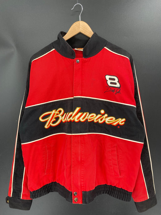 Vintage BUDWEISER DALE EARNHARDT JR Size XL Racing Jacket/ K7214