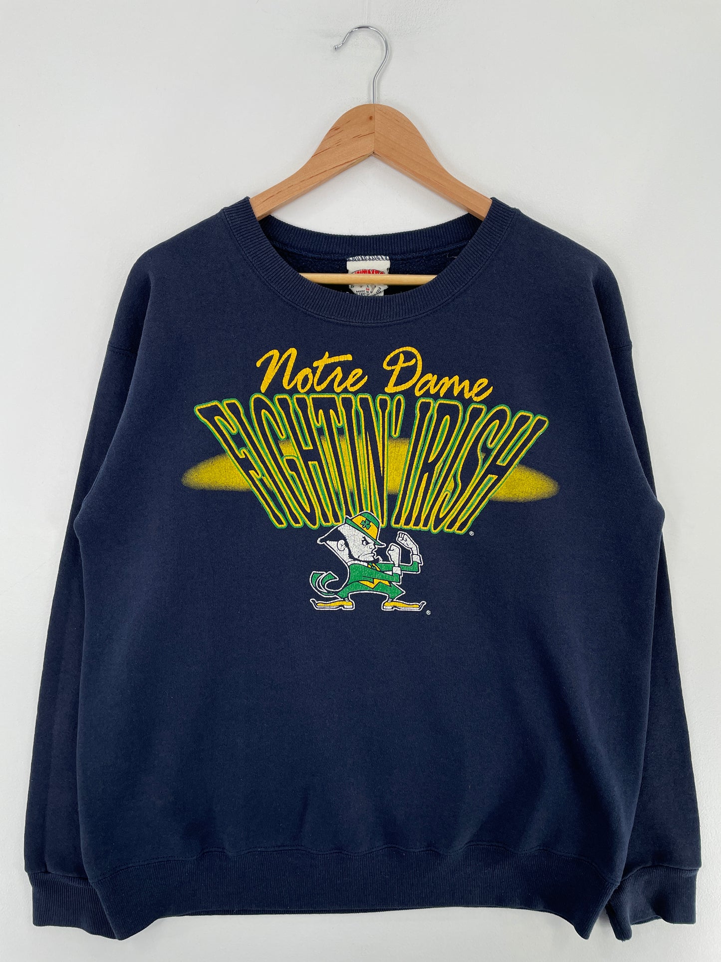 90's NOTRE DAME Made in USA Size M Vintage College Sweat-Shirt / E4726S