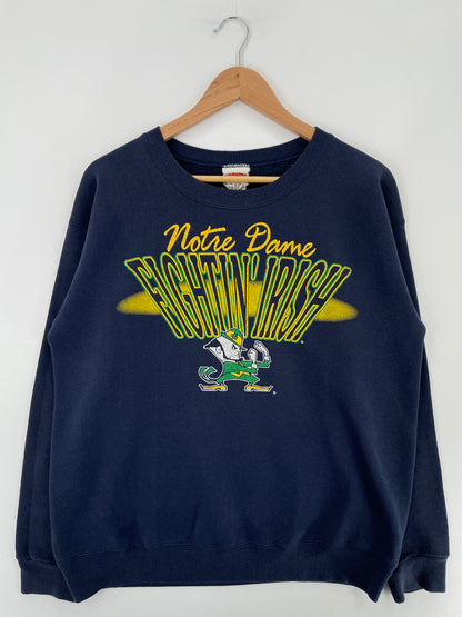 90's NOTRE DAME Made in USA Size M Vintage College Sweat-Shirt / E4726S